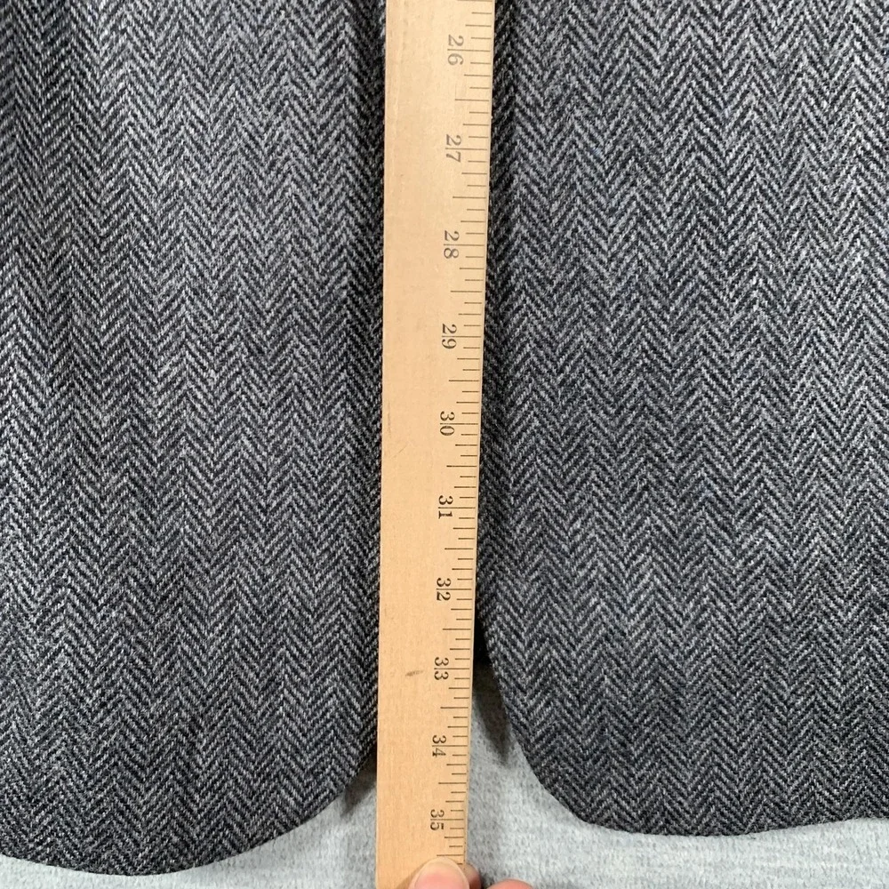 Stafford Blazer Mens 46‎ Long Gray Herringbone Lambswool Blend Sport Coat Wool